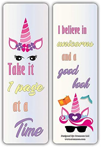 Creanoso Cool and Amazing Unicorn Bookmarks 30-Pack
