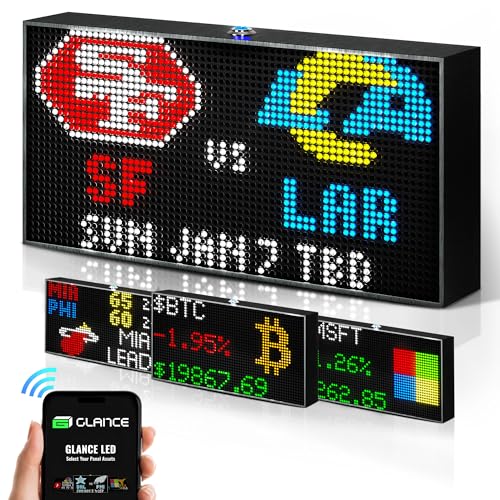 Glance LED Ticker Display - 8x4 Customizable Real Time Monitor