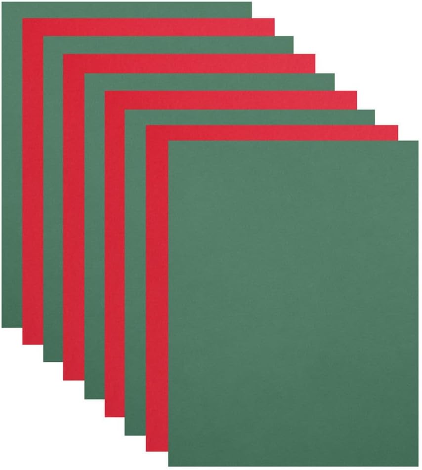 Baisunt 20 Sheets Red and Dark Green Cardstock for Christmas DIY Crafts