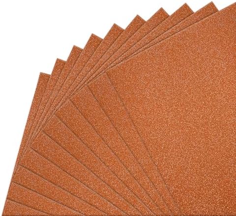 FEILIBAY 20 Sheets Orange Glitter Cardstock Paper A4 Size