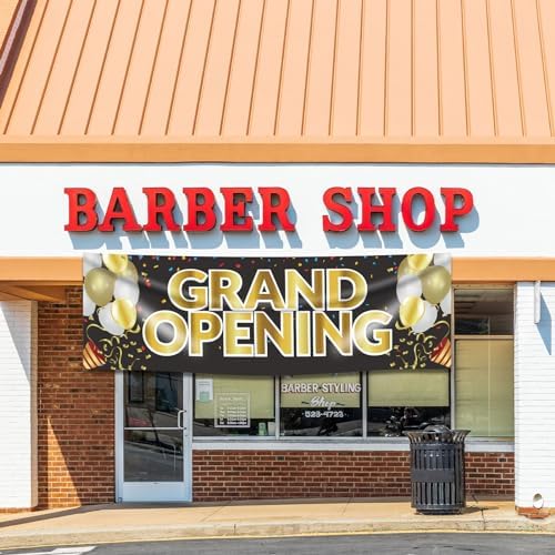 Grand Opening Banner 3x10 ft Oxford Cloth Sign and Hanging Rope