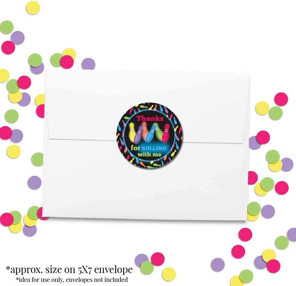 Cosmic Glow Bowling Sticker Labels for Kids