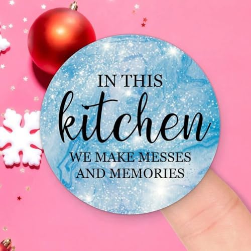 3 Inch Round Label Stickers 100pcs Kitchen Messes Memories Quotes Decals