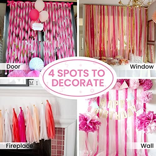 PartyWoo Crepe Paper Streamers 6 Rolls 492 Feet Pack