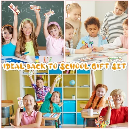 24 Piece Back to School Pens Keychains Greeting Cards Set