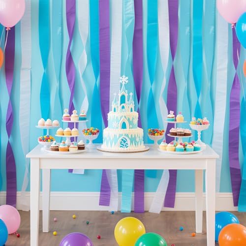 Frozen Birthday Party Decorations 8 Rolls Crepe Streamers