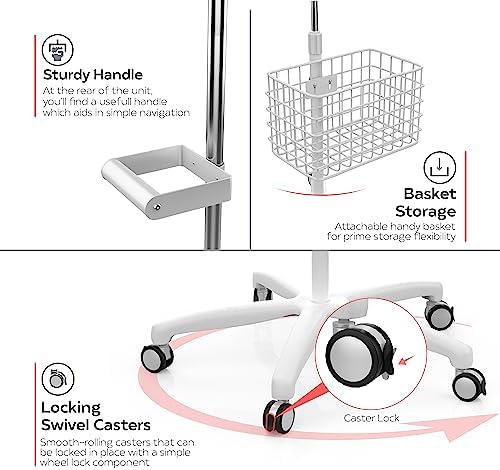 CTA Heavy-Duty Medical Floor Stand for Tablets - White