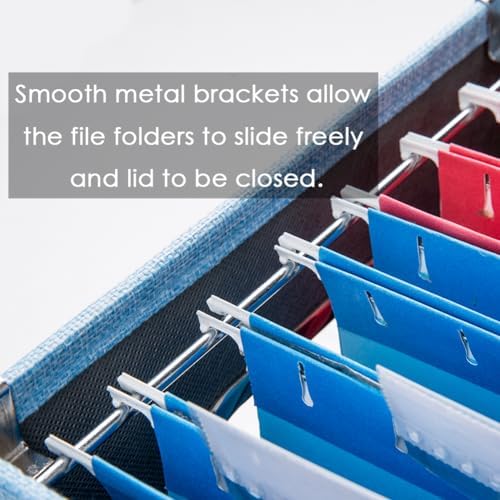 PRANDOM File Organizer Box - Collapsible Letter Legal Blue Storage with Lids