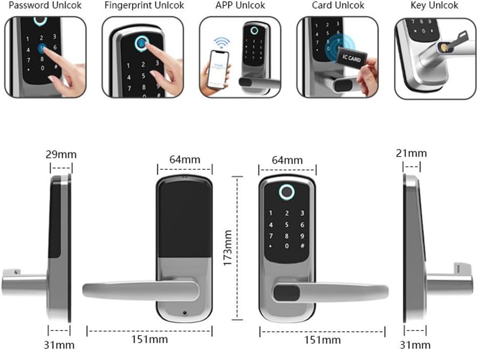 Xenocam 8-in-1 Keyless Entry Door Lock with Fingerprint Keypad