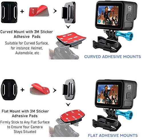 MiPremium Helmet and Surfboard Mount Adapter with Adhesive Pads and Aluminum Screw