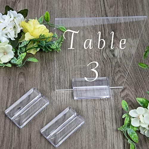 10 Piece Acrylic Name Card Holder Clear Sign Display Stand