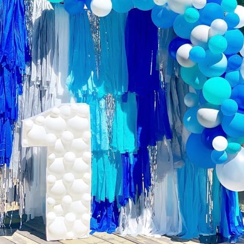 PartyWoo Blue Crepe Paper Streamers 6 Rolls 492ft Pack