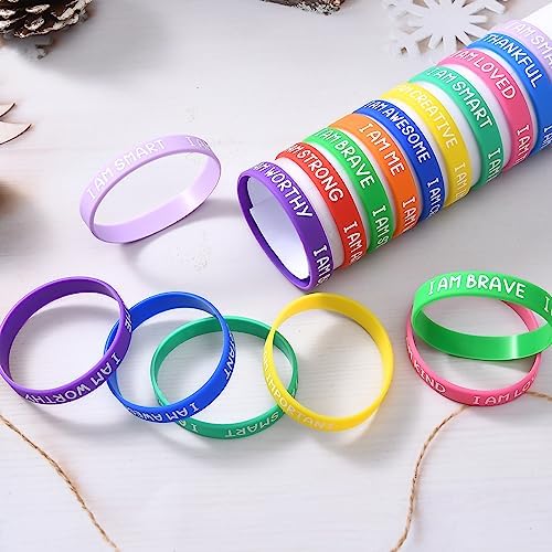 60 Pieces Colorful Motivational Wristbands For Students