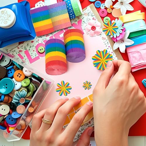 Tlswshsy 12 Rolls Rainbow Crepe Paper Streamers
