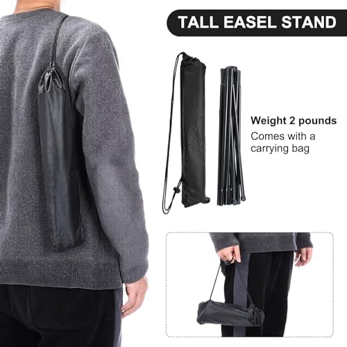 PATIKIL Foldable Art Easel Stand 4 Pack Black