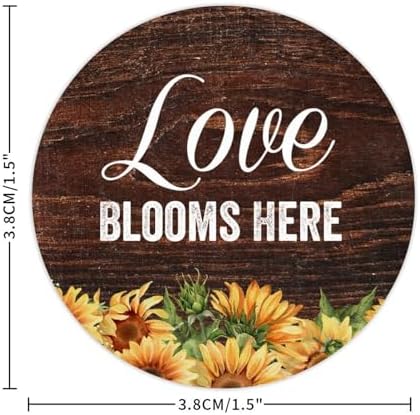3in Round Label Stickers 100pcs Love Blooms Here Quotes