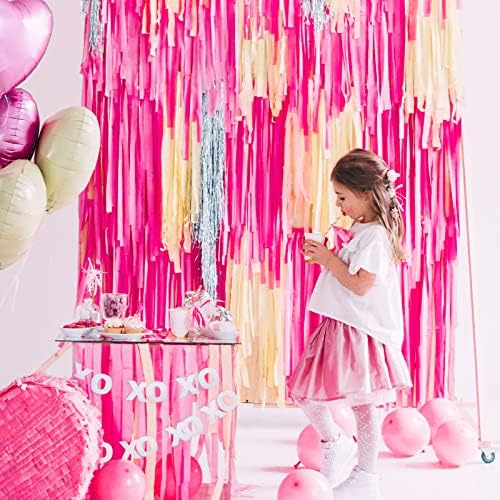 PartyWoo Crepe Paper Streamers 4 Rolls Deep Pink