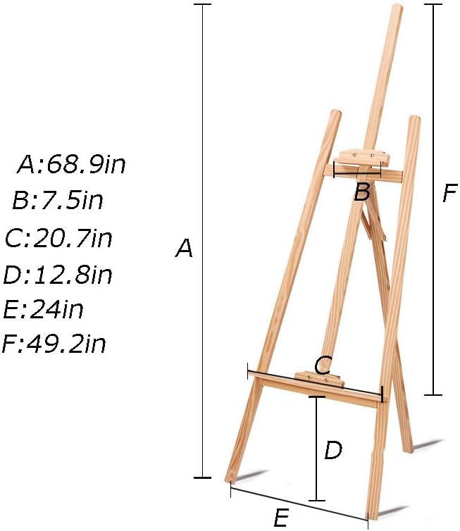Portable Wooden Easel for Art and Paintings 689 in
