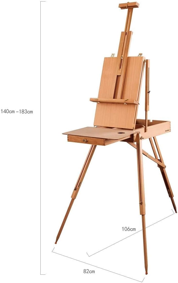 Portable Wooden Art Easel with Adjustable Height and Angle