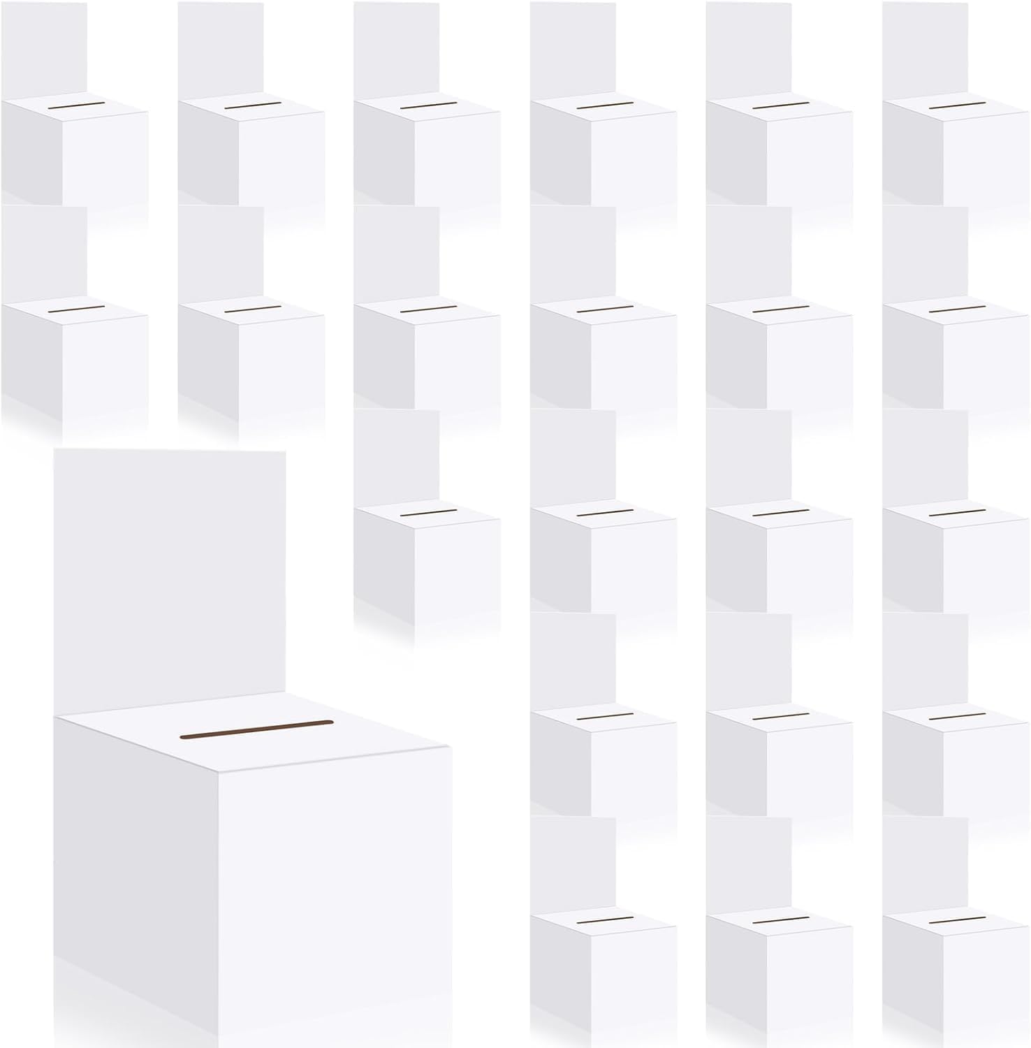 White Raffle Boxes 24 PCS 6x6x6 Inch Cardboard Suggestion Boxes