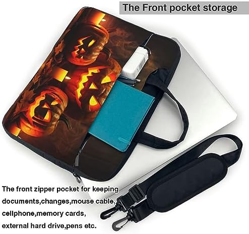 RLDOBOFE Halloween Pumpkin Laptop Bag with Zip Closure
