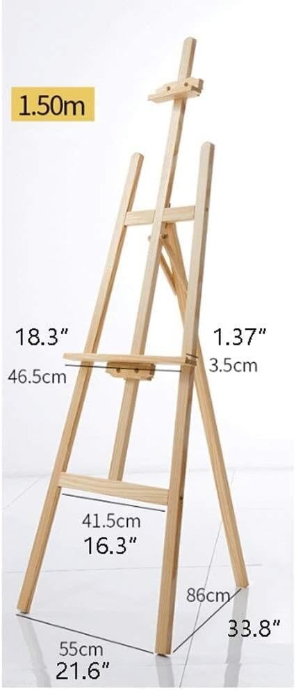 Adjustable A-Frame Wooden Easel for Display and Painting