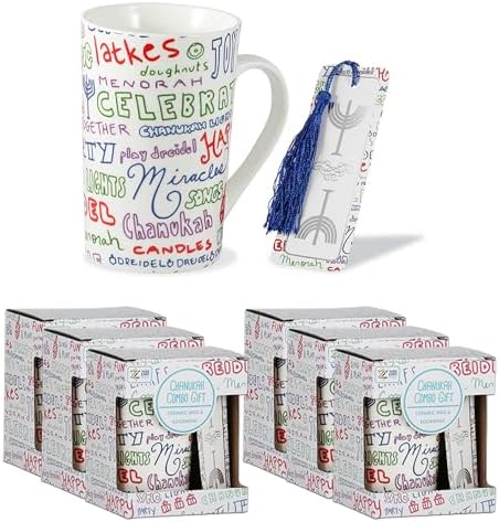 Zion Judaica 6 Pack Chanukah Mugs Gift Set