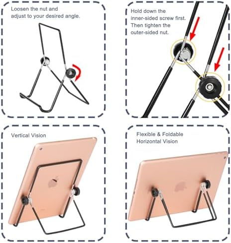 Artliving 2 Pack Adjustable Iron Display Stand Easel Foldable Table Holder