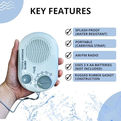 Ken-Tech Shower Radio with Carrying Strap