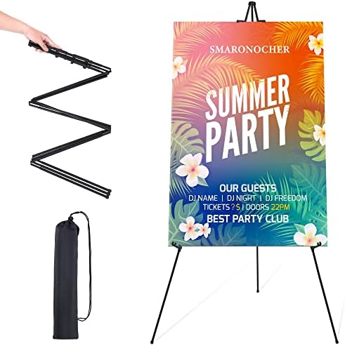 63 Portable Metal Easel Stand - Black