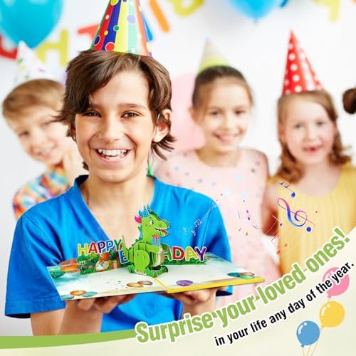 FaCraft Dinosaur Musical Birthday Card with Light and Music