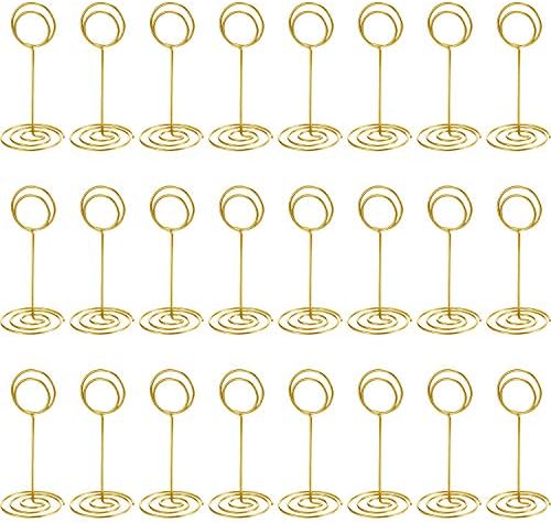 TecUnite 335 Inch Gold Table Number Holder 24 Pieces