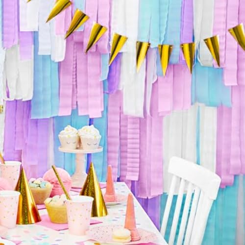 PartyWoo Crepe Paper Streamers 8 Rolls 656ft Set