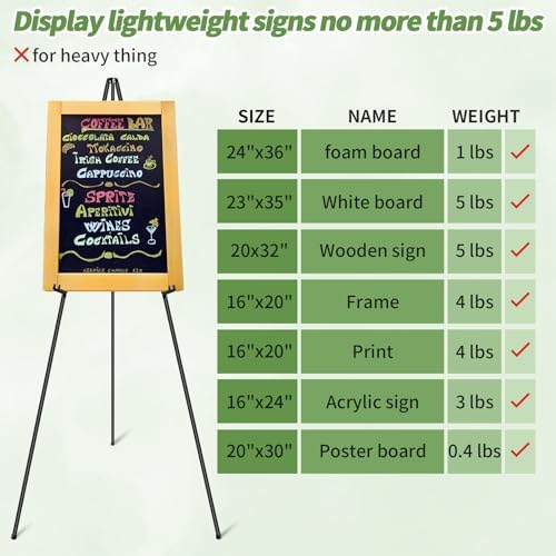 PUJIANG 2 Pack Folding Easel Stand for Signs and Art Displays