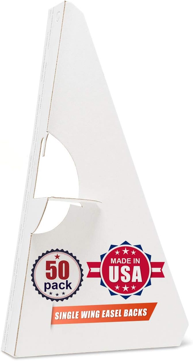 Golden State Art 12 Inch Self Stick Easel Back Display Pack of 50
