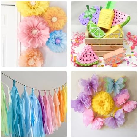 Crepe Paper Streamers 6 Rolls Pastel Rainbow