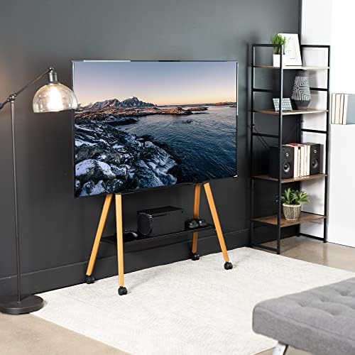VIVO Rolling Artistic Easel TV Stand 49-75 inch Black Frame