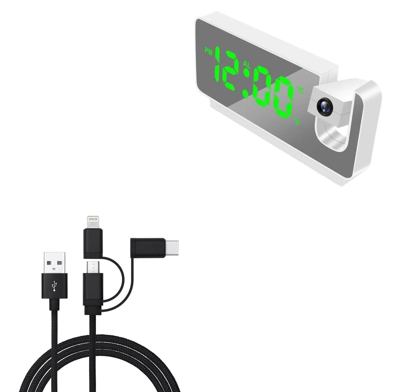 BoxWave AllCharge 3-in-1 USB Cable - Jet Black