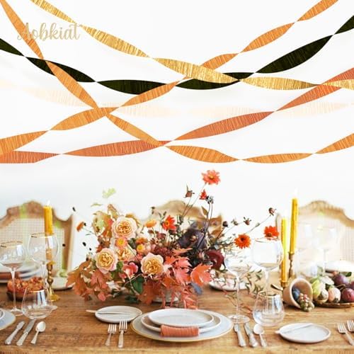 AOBKIAT Crepe Paper Streamers 5 Rolls for Fall Decorations