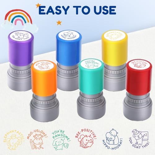 TANZHIBOCK 6-Piece Teacher Stamp Set for Classroom Grading