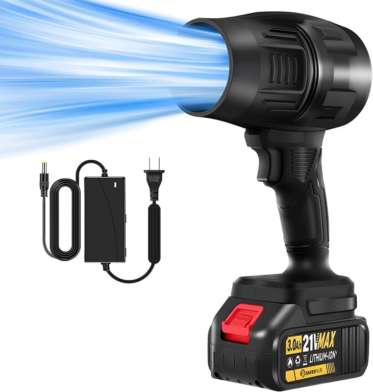 Sakerplus Portable Dust Cleaner with Adjustable Speed and 2 Rechargeable Batteries