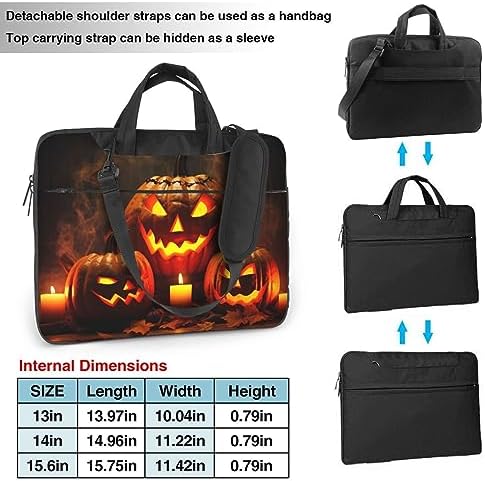RLDOBOFE Halloween Pumpkin Laptop Bag with Zip Closure