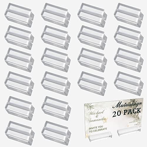 20PCS Clear Acrylic Sign Holders 3 Table Number Stands