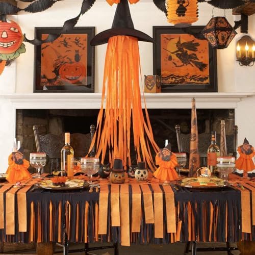PartyWoo Orange Crepe Paper Streamers 6 Rolls 492 Feet Pack