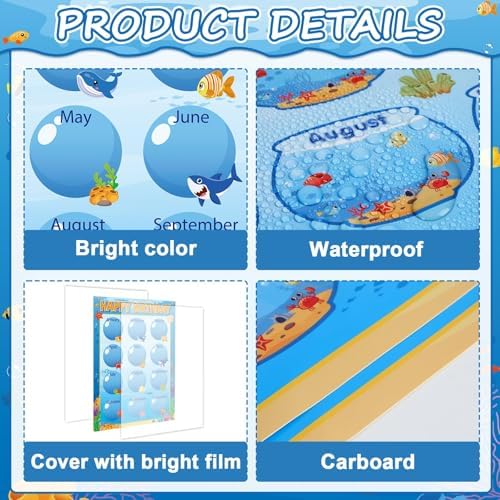 Ocean Animal Happy Birthday Poster Set 177x137 Inches