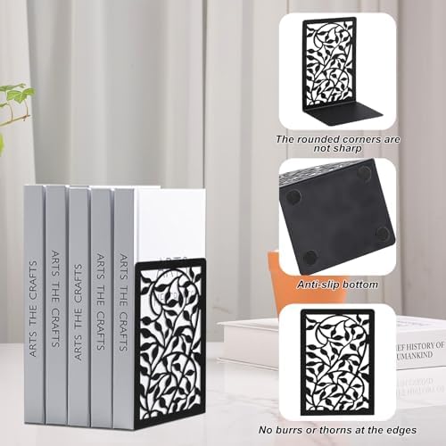 1 Pair Metal Bookends with Tree Design for Heavy Books