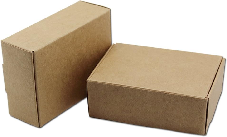 FERENLI 20Pcs Brown Kraft Paper Boxes for Crafts and Gifts
