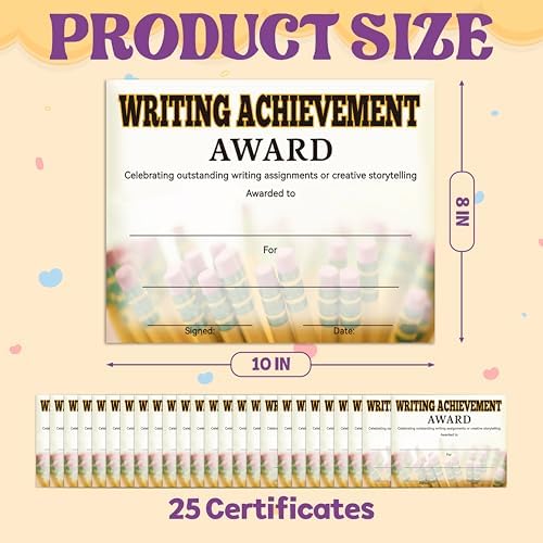 Certificate of Achievement for Kids 25 Pack