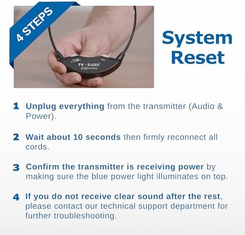 TV Ears Long Range Digital Wireless Headset System 1 Pair