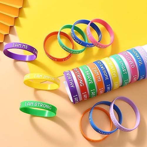 60 Pieces Colorful Motivational Wristbands For Students
